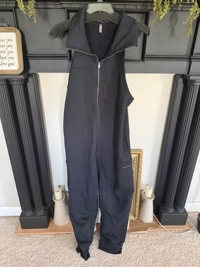 FP movement Black Sleeveless Zip-Front Jumpsuit